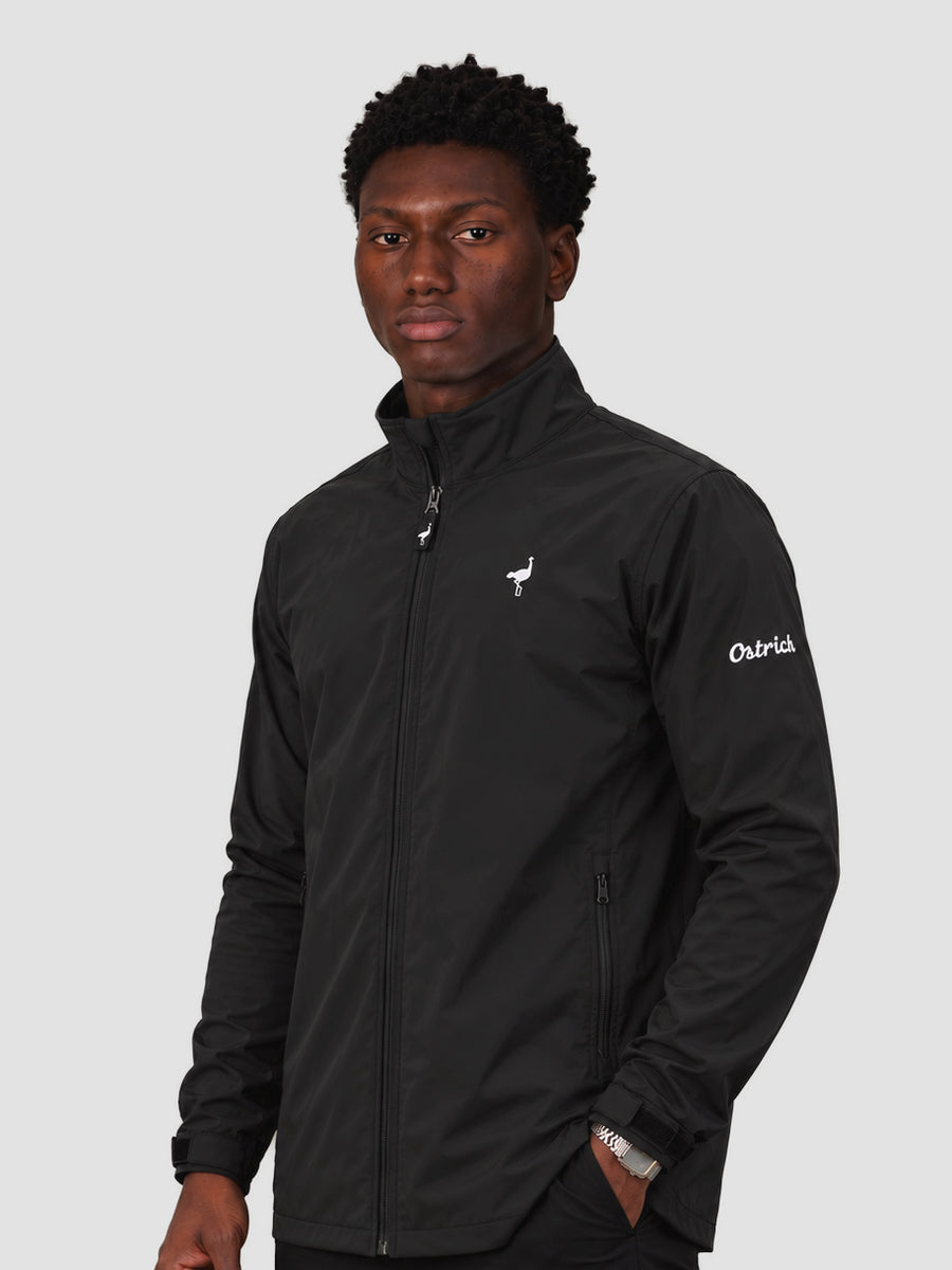 Jacket Highland, chaqueta de golf impermeable negra, vista frontal